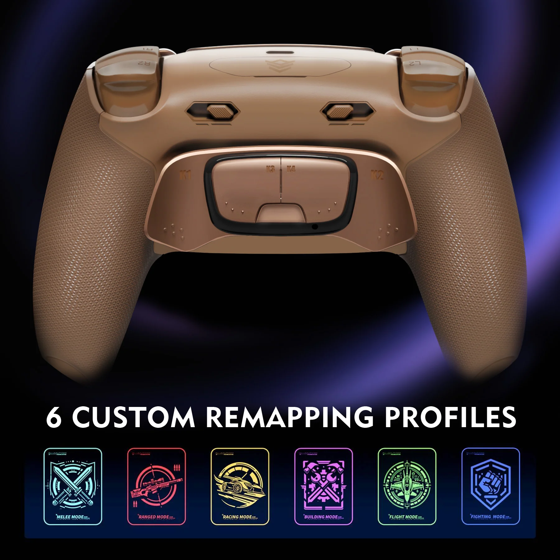 HEXGAMING ULTIMATE PRO Controller with Adjustable Triggers for PS5, PC, Mobile - Stardust Mocha - Image 7